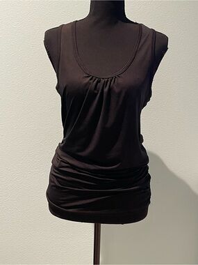 RBX Black Ruched Scoop Neck Tank